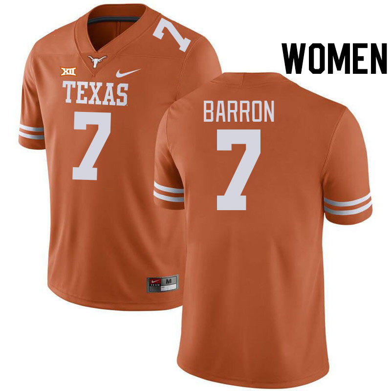 Women #7 Jahdae Barron Texas Longhorns College Football Jerseys Stitched-Orange